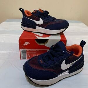 Nike Waffle One (TD) Midnight Navy/White-Orange 8c